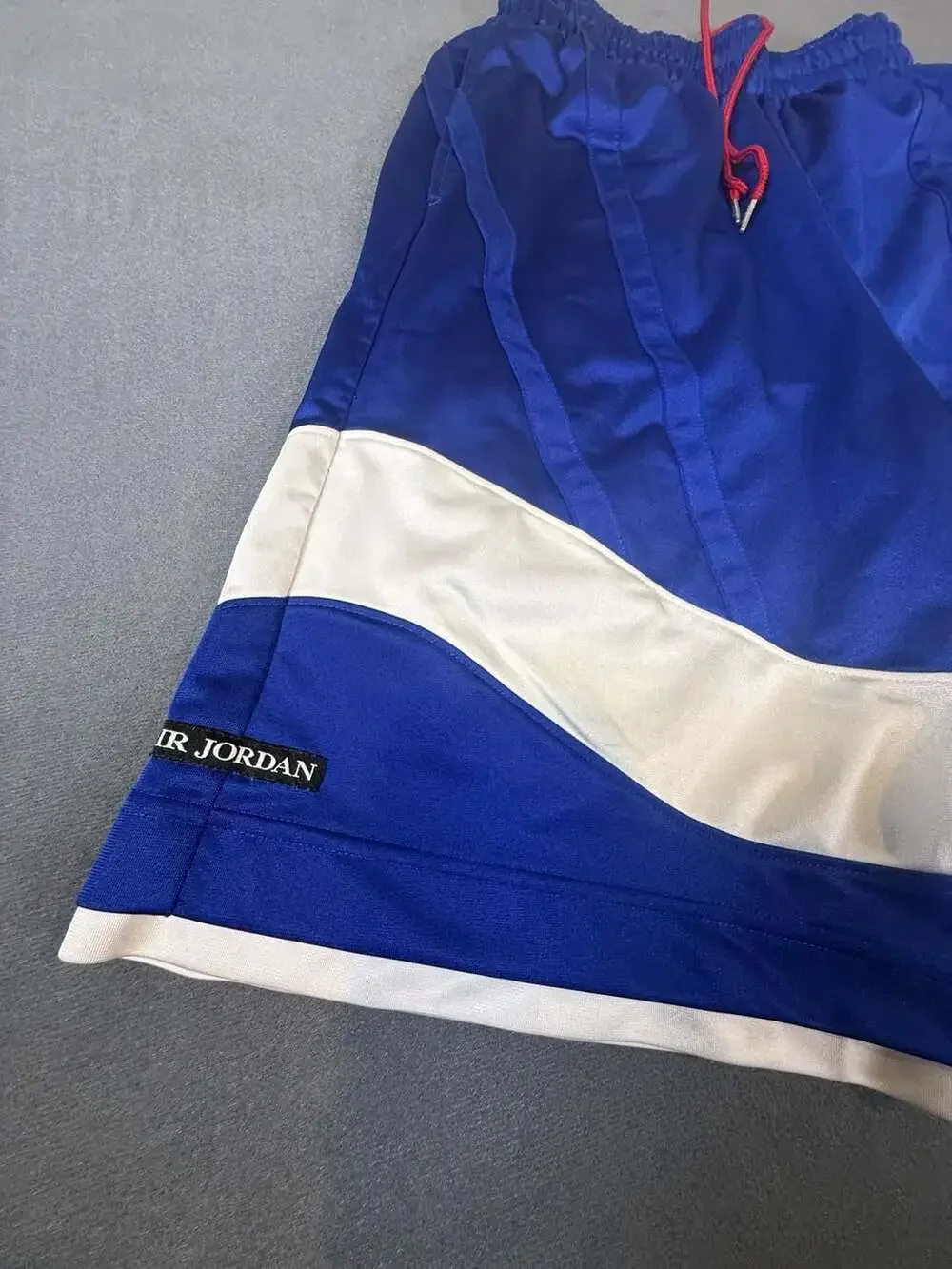 Nike Air Jordan Satin Diamond Basketball Shorts Blue White Red Size S